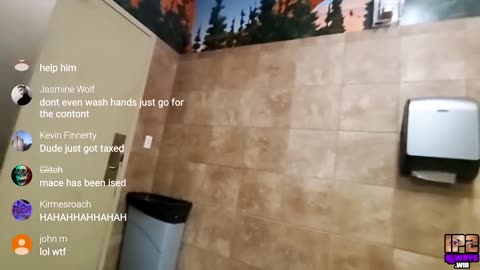 Carl meets guy maced by Baked Alaska in the bathroom