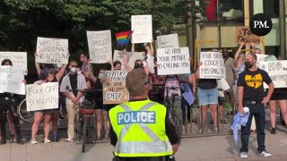 Leftists protest James Topp’s arrival in Ottawa after his march across Canada