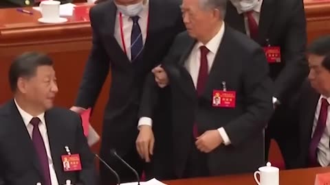 Former Chinese prisedent Hu Jintao escorted out of communist party.