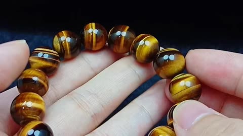 12mm bracelet Tiger Eye beads full strand 7.5inch gift for women 20240215-01-08