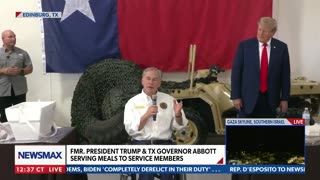 Newsmax - WATCH Trump and Texas Governor Abbott visit Texas service members