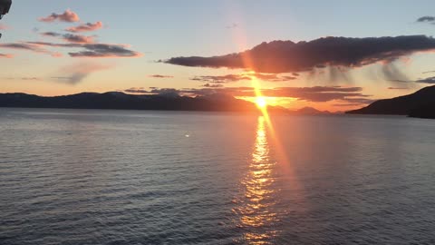 Leaving Endicott Arm & Dawes Glacier, Alaska sunset, NCL Jewel 12May2022