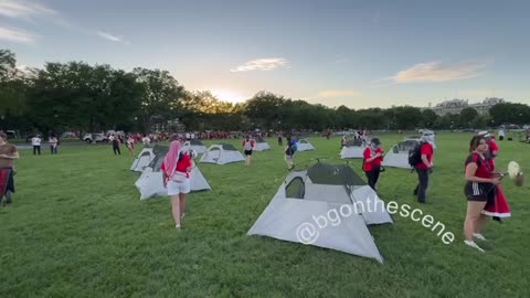 BREAKING: Protesters have just set up an encampment on The Ellipse outside the White House