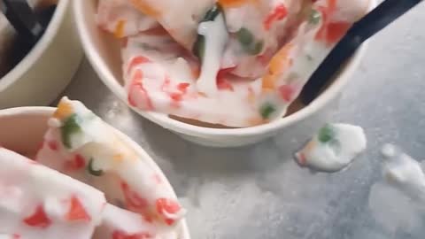 Making yummy fish shaped jelly ice cream