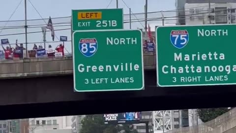 Hundreds Of Supporters Greet Trump's Motorcade Ahead Of Presidential Debate In Atlanta