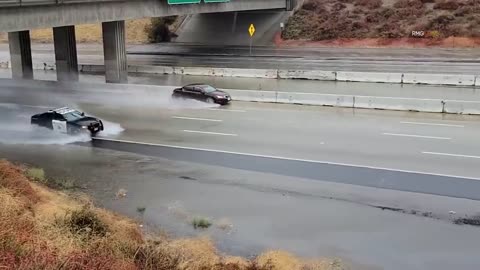 Cars spinning out of control on 5 Freeway