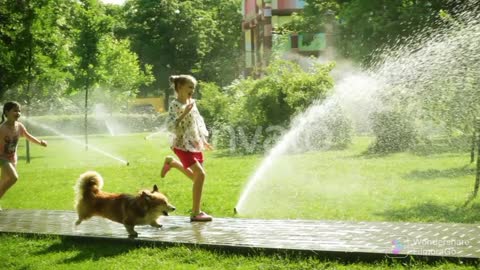 Cute girl & cute dog