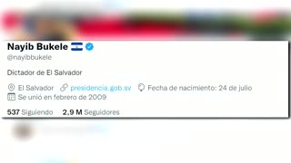 yib Bukele escribe en su biografía de Twitter "dictador de El Salvador"