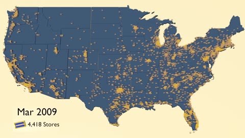 Map of the Rise and Fall of Blockbuster Video