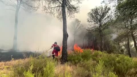 Firefighters battle blazes in Spain's Valencia region