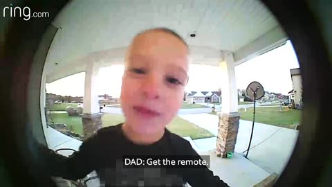 Funny Video Of Dad Helping His Son Change The TV Through Their Ring Video Doorbell