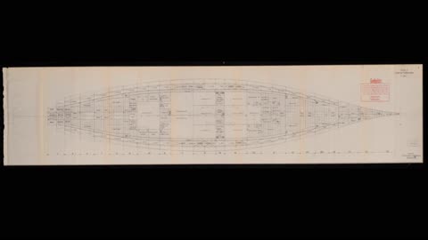 German Battleship Tirpitz General Plans, Labeled "Secret",