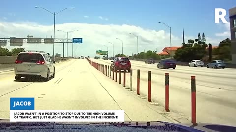 Dash cam shows car... Insane highway crash caught on dash cam