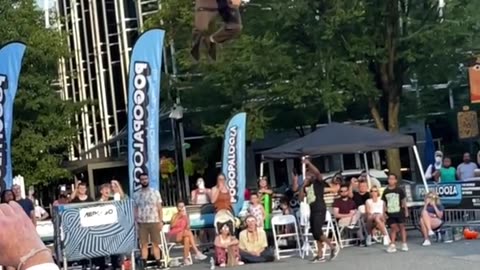 Highest Pogo Jump in the World! #skillshots #skills #unbelievablemoment #amazingshort #shortsviral