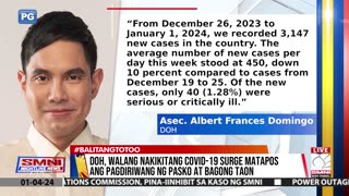 DOH, walang nakikitang COVID-19 surge matapos ang pagdiriwang ng pasko at bagong taon