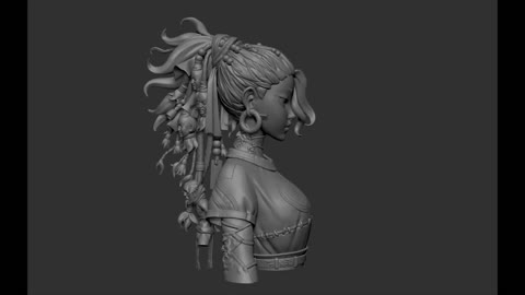 Ghost punk SKEENgirlzbrush sculpting process quick overview 1