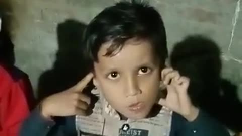 Cute indian boy scarring injection