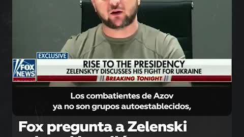 I membri del battaglione neonazista Azov "furono incorporati nell'esercito ucraino" lo ha detto il presidente ucraino Volodymyr Zelensky in un'intervista a Fox News. Questa parte dell'intervista sarebbe stata tagliata in Ucraina.