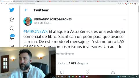 López-Mirones denuncia la descarada estrategia que se está llevando a cabo con AstraZeneca