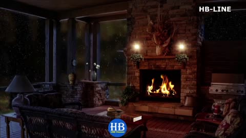 Rain and Fireplace Sounds crackling fire at Night for Sleeping, Reading, Relaxation, Calming 2022