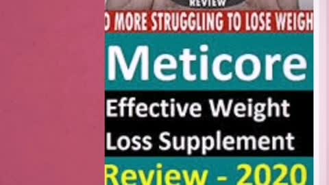 Meticore. The newest means for weight loss.