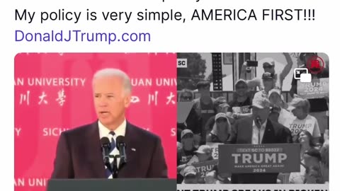 Joe Biden’s policy is China First—My policy is very simple, AMERICA FIRST