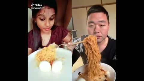 Drôle de nourriture Challange sur TikTok Qui gagnera INDE Vs CHINE Be Me Stick