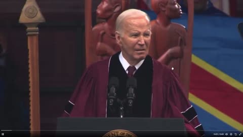 DESPERATE Bribe Taking, Kid Sniffing Biden Plays RACE CARD as HBSU Graduation Ceremony