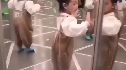 Look what happened when the child got stuck in the mirror