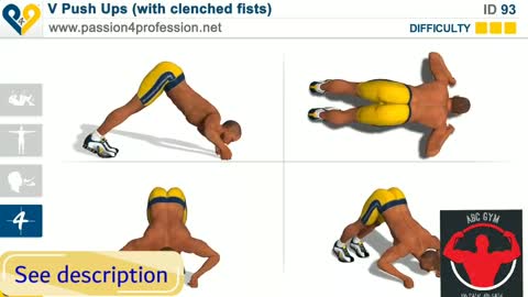 VPush Ups (with clenched fists) Fitnessexercises😁