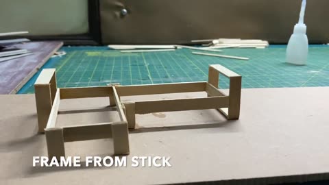 DIY Mini Couch (sofa) Wooden Frame from Popsicle Stick - Miniature Furniture