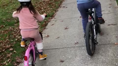 Cycling with kids in autumn