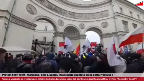 Protest STOP WHO Warszawa,1 grudnia 2023r. Konkretny Kanał