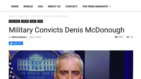 Biden's Sec. of VA Convicted & Executed (Denis McDonough)
