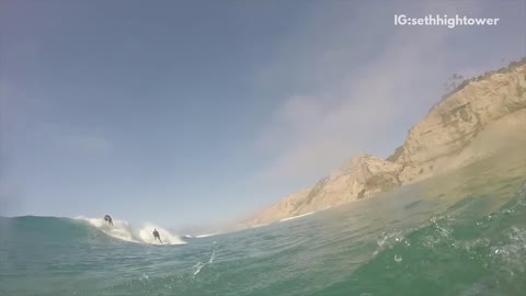 First person view surfing on white board
