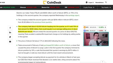 TESLA JUST SOLD $936M BITCOIN (Here's Why)!! Bitcoin News Today, Ethereum Price Prediction (BTC,ETH)