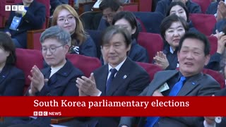 South Korean opposition wins parliamentary vote in landslide | BBC News