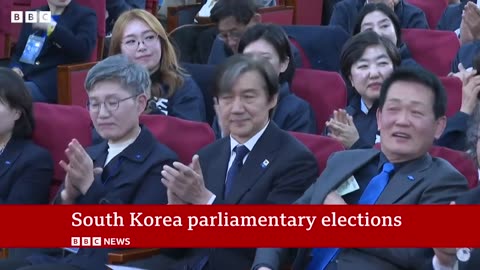South Korean opposition wins parliamentary vote in landslide | BBC News