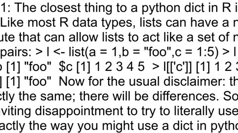 equivalent of a python dict in R