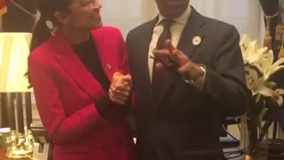 Ocasio-Cortez dancing with Al Sharpton