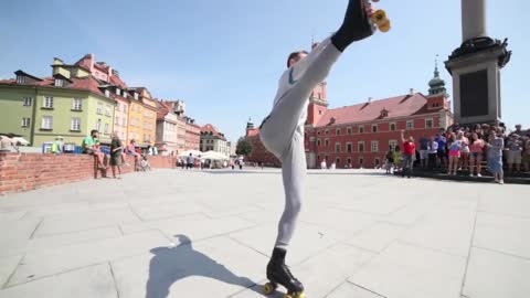 Amazing skate boarding on street/people whistling