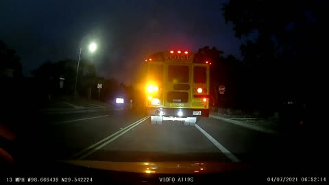 School bus driver runs two stop signs