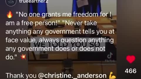 Christine Anderson speaks the truth