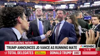 Don Jr tells reporter to get out of here.