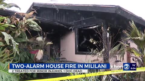Dog dies in two-alarm Mililani house fire