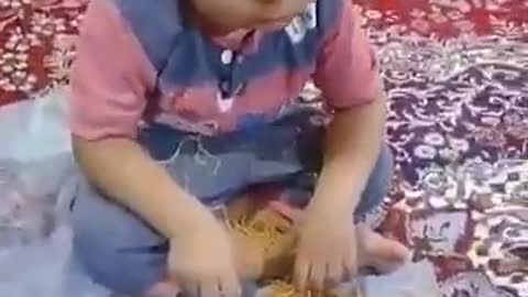 Little boy nudles funny clip