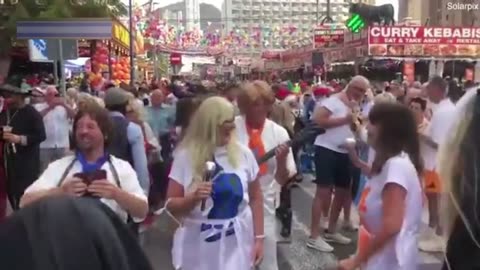 Thousands of Brits descend upon Benidorm for annual fancy dress party