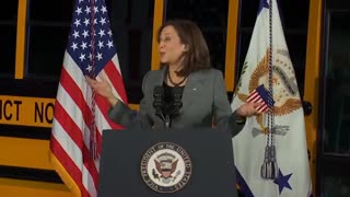 Cackling Kamala Wants Everyone To "Raise Your Hand If You Love A Yellow School Bus"