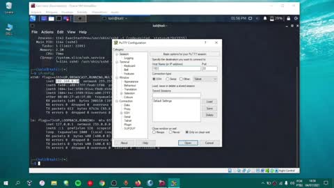 Acessando o Kali linux via SSH