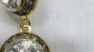 Handmade Unique 1.25” Drop Earrings with Swarovski Crystal. Post Earrings